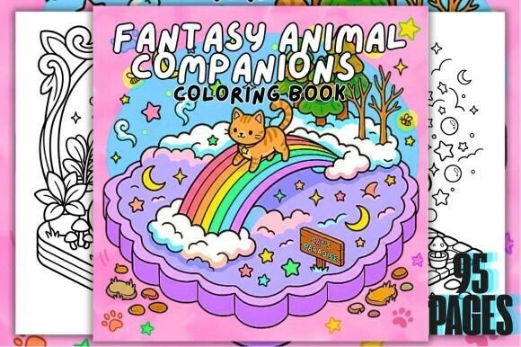 Download Fantasy Animal Companions Coloring Book - K Collection