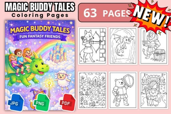 Download Magic Buddy Tales Fantasy Coloring Book - K Collection