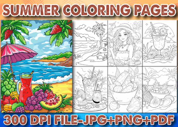 Download Sunny Summer Coloring Pages for Adults - Coloring Collection