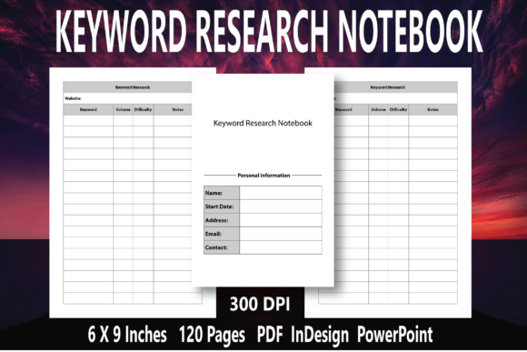 Download KDP Keyword Research Notebook Interior - K Collection