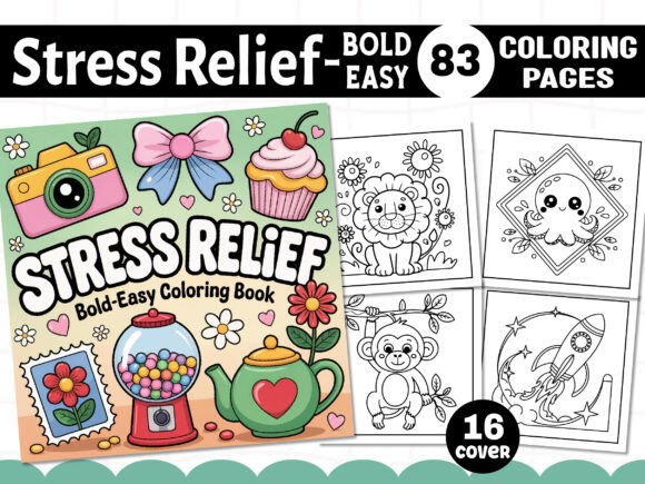 Download Stress Relief Bold &amp; Easy Coloring Pages - Coloring Collection