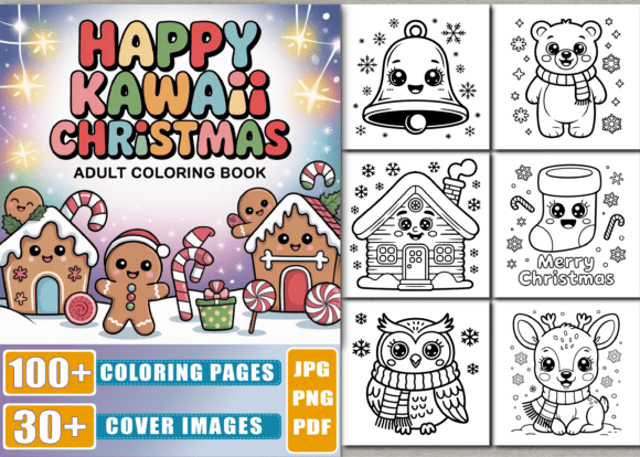 Download Adult - Kawaii Christmas Coloring Book - K Collection