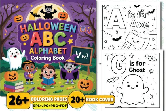 Download Halloween ABC Alphabet Coloring Book - K Collection