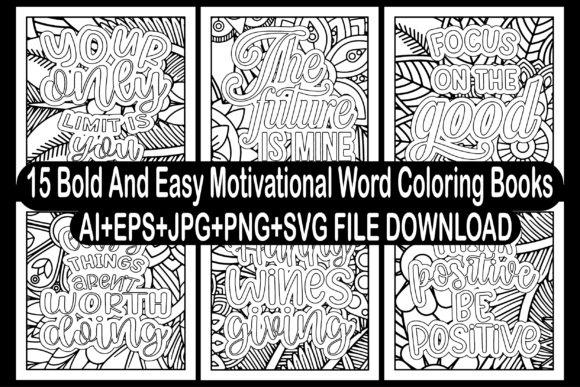 Download 15 Motivational Word Coloring Books - K Collection