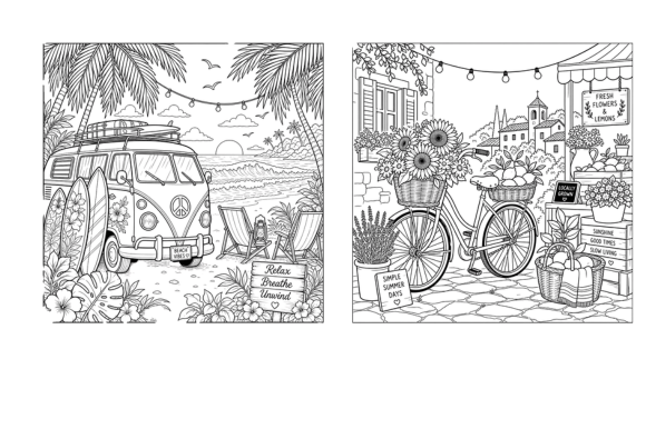 Download Summer Coloring Book for Adults - K Collection