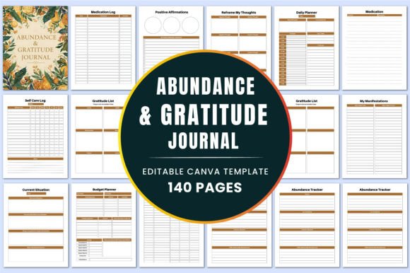 Download Abundance &amp; Gratitude Journal KDP Canva - K Collection