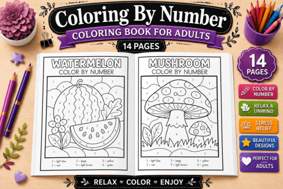 Download Color by Number Coloring Book for Adults - K Collection
