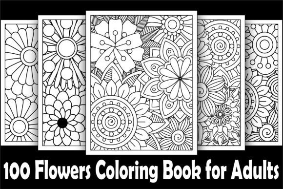 Download 100 Flowers Coloring Book for Adults - K Collection