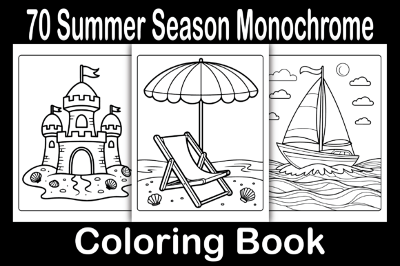 Download Summer Season Monochrome Coloring Book - K Collection