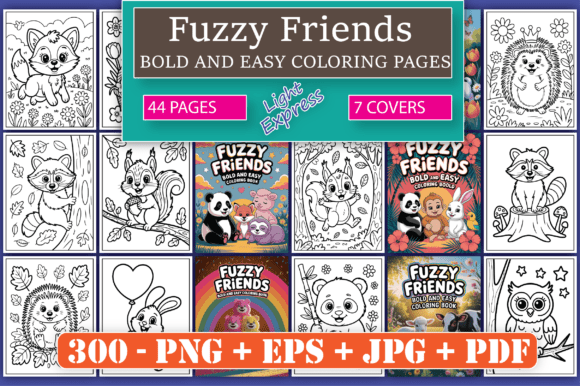 Download Fuzzy Friends Coloring Pages for Kids - K Collection