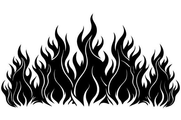 Download Black Flames Silhouette - K Collection
