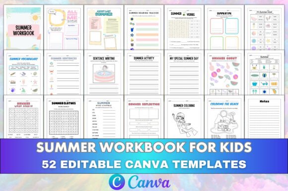 Download Canva Editable Summer Workbook for Kids - K Collection