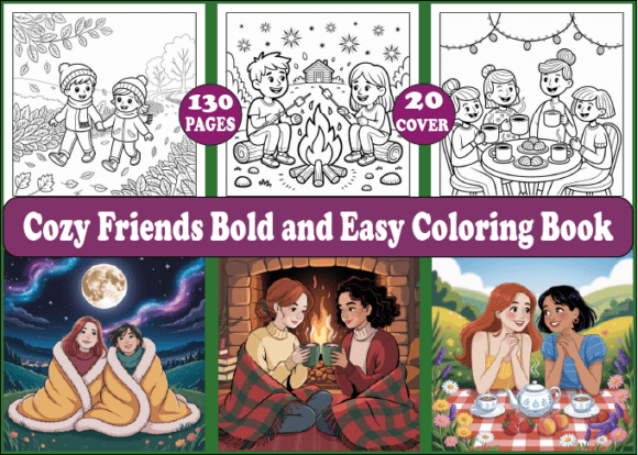 Download Cozy Friends Bold and Easy Coloring Book - K Collection