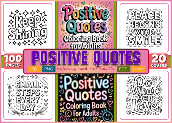 Download ADULT- 100 Positive Quotes Coloring Book - K Collection