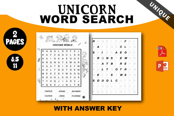 Download Unicorn Word Search for Kids 5 WORLD - K Collection