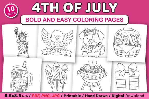 Download 4th of July Bold and Easy Coloring Pages - Coloring Collection