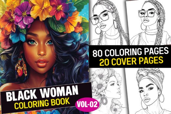 Download Black Woman Coloring Book for Adults - K Collection