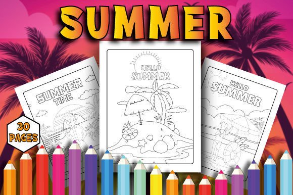 Download Summer Coloring Pages for Kids - K Collection