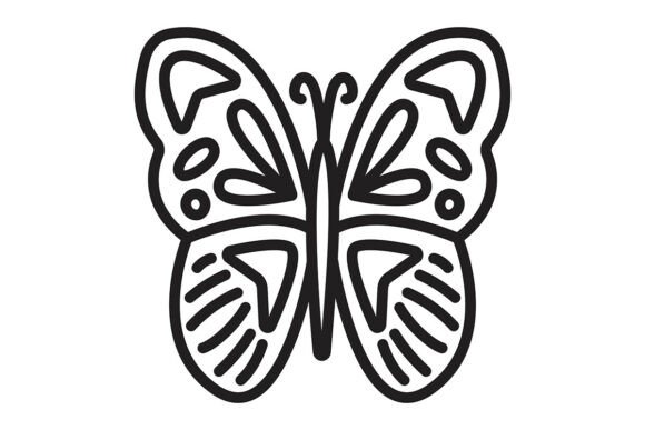 Download Black Line Butterfly Icon - K Collection