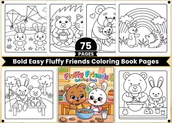 Download Bold Easy Fluffy Friends Coloring Pages - Coloring Collection