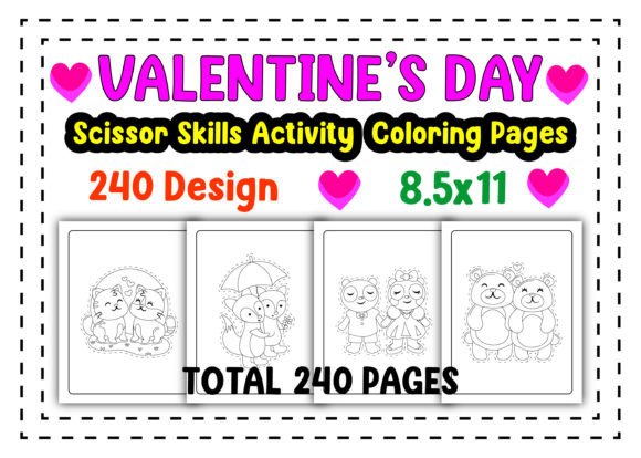Download Valentine's Day Scissor Skills Coloring - K Collection