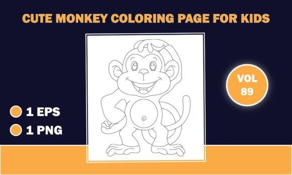 Download Monkey Coloring Page for Kids Book - K Collection