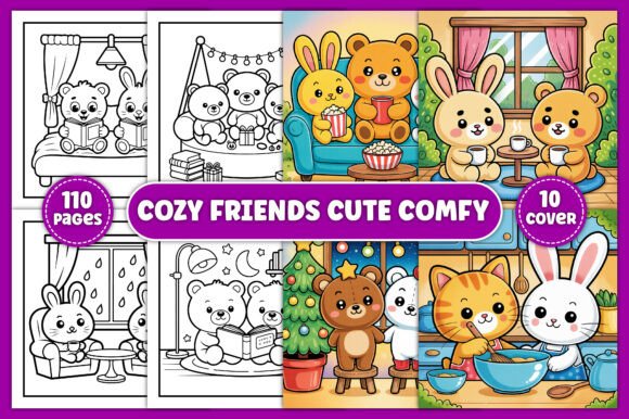Download Cozy Friends Cute &amp; Comfy Coloring Pages - Coloring Collection
