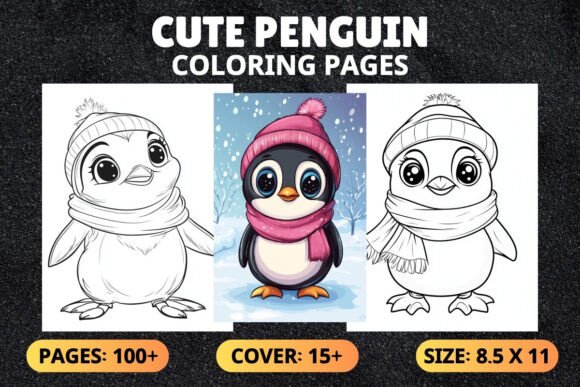 Download Bold and Easy Cute Penguin Coloring Book - K Collection