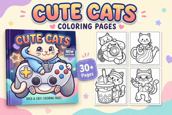 Download Cute Cats Coloring Pages #1 - Coloring Collection
