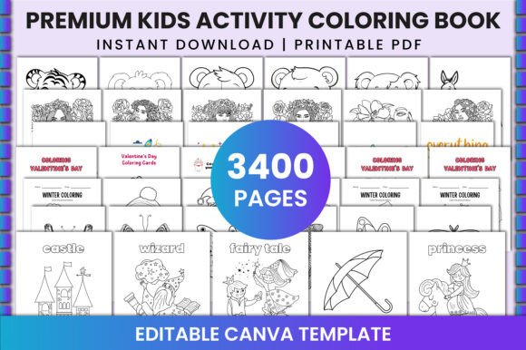 Download Premium Kids Activity Coloring Book - K Collection