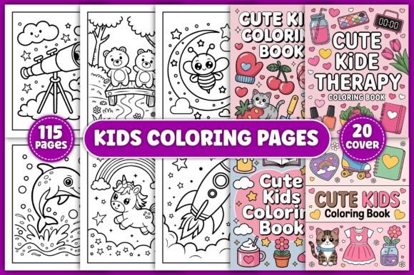 Download 115 Kids Coloring Pages for Kids - KDP - K Collection