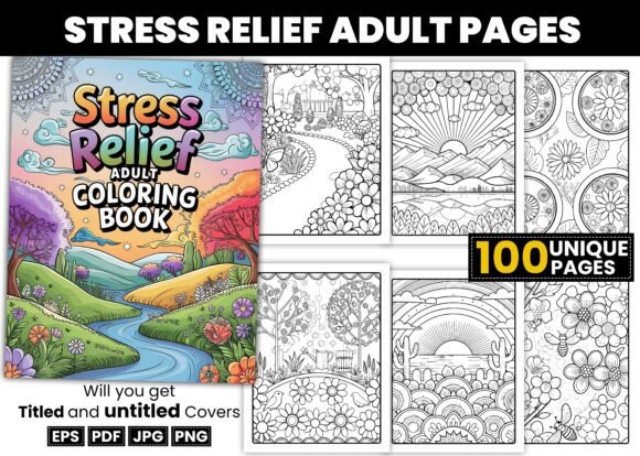 Download Stress Relief Adult Coloring Books - K Collection