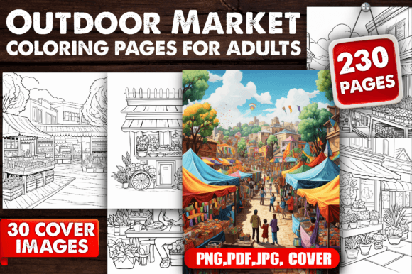 Download 230 Outdoor Market Coloring Pages - KDP - K Collection