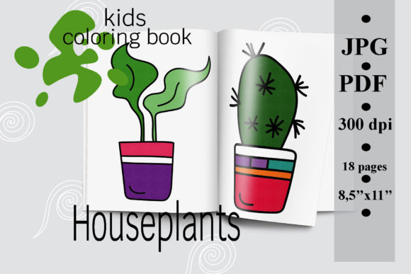 Download Houseplants Kids Coloring Book Printable - K Collection