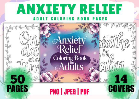 Download Anxiety Relief Typography Coloring Book - K Collection