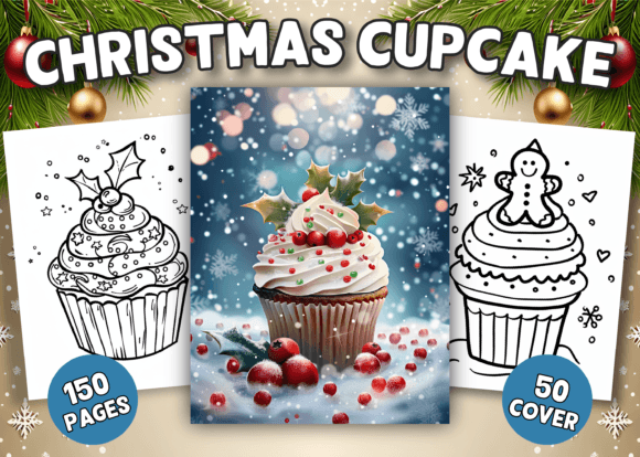 Download 150 Christmas Cupcake Coloring Pages - K Collection