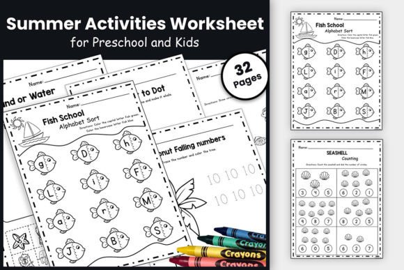 Download Preschool Summer Packet Kid's Worksheets - K Collection
