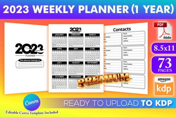 Download 2023 Weekly Planner | KDP Canva Template - K Collection