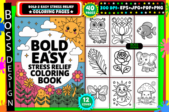 Download Bold &amp; Easy Stress Relief Coloring Pages - Coloring Collection
