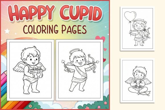 Download Happy Cupid Coloring Pages for Kids - K Collection
