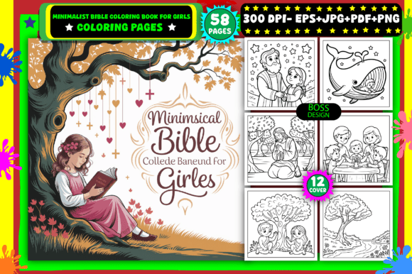 Download Minimalist Bible Coloring Book for Girls - K Collection