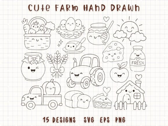 Download Kawaii Farm Life SVG Cute Farm Clipart - K Collection