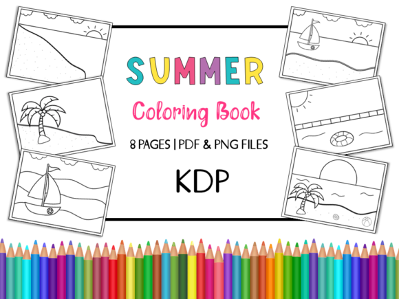 Download KDP Summer Scenery Coloring Book &amp; Pages - K Collection