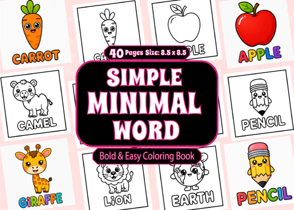 Download Simple Minimal Word Bold &amp; Easy Coloring - Coloring Collection
