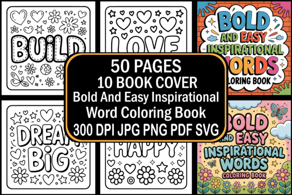 Download Bold &amp; Easy Inspirational Coloring Book - K Collection