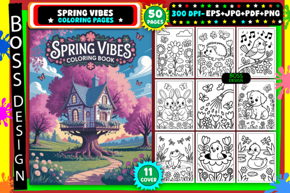 Download Spring Vibes Coloring Pages for Kids - K Collection