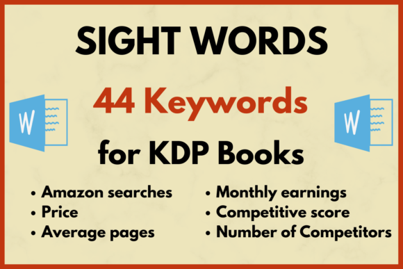 Download Sight Words KDP Keyword Research - K Collection