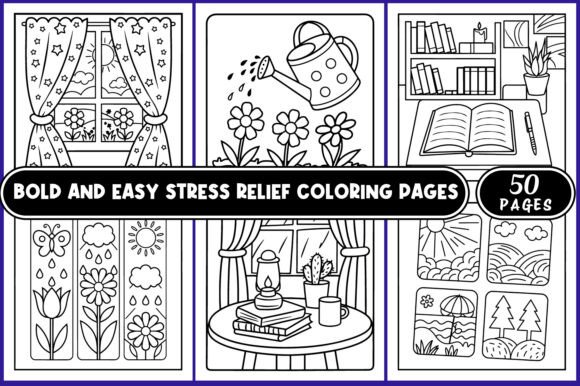 Download Bold and Easy Stress Relief Coloring - Coloring Collection