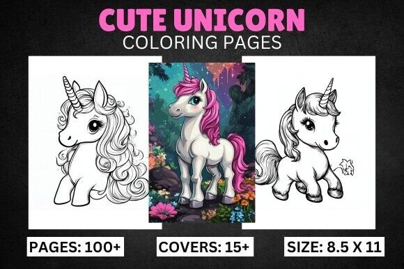 Download 100 Cute Unicorn Coloring Pages for Kids - K Collection