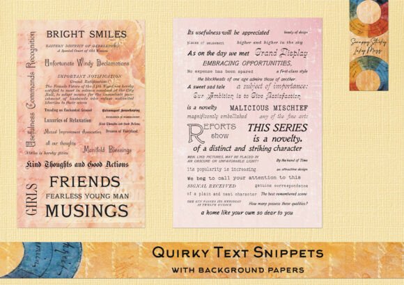 Download Quirky Word Snippets from Vintage Text - K Collection
